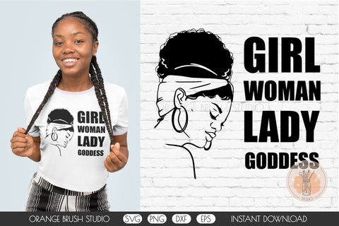African American Woman SVG Black Girl Cut File SVG OrangeBrushStudio 