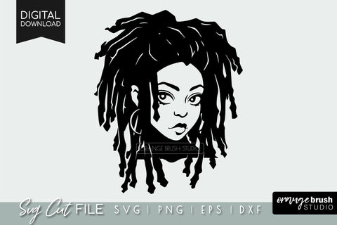 African American Woman With Locks SVG File For Cricut SVG OrangeBrushStudio 