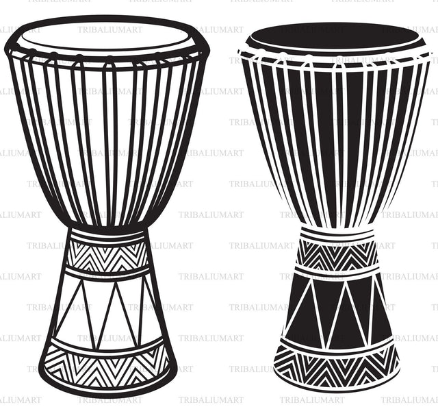African Drum (djembe or jembe) SVG TribaliumArtSF 