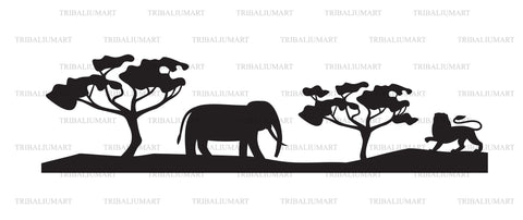 African Savannah landscape SVG TribaliumArtSF 