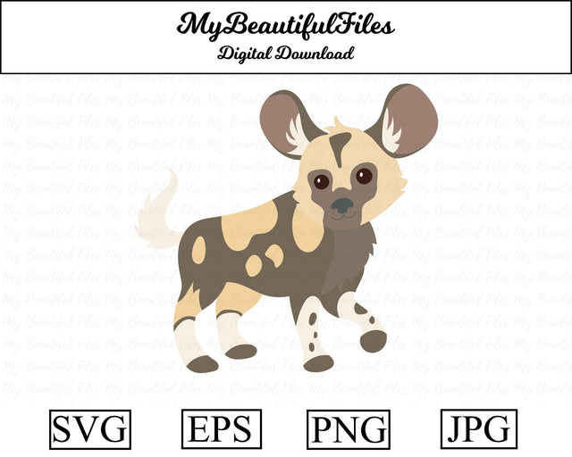 African Wild Dog - Animal SVG MyBeautifulFiles 
