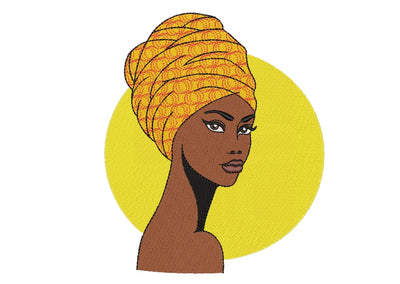 African Woman Embroidery Design, 5 sizes Embroidery/Applique DESIGNS Nino Nadaraia 