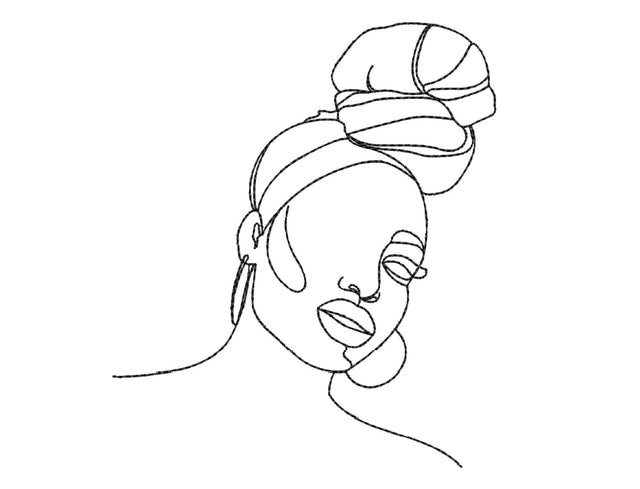 African woman embroidery design, 6 sizes Embroidery/Applique DESIGNS Nino Nadaraia 