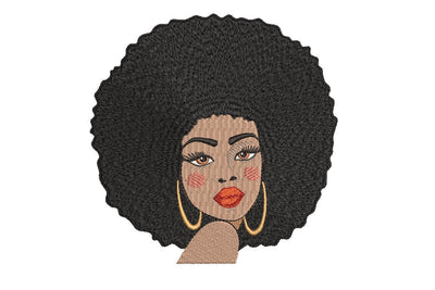 African woman face machine embroidery design , 4 sizes. Embroidery/Applique DESIGNS ArtEMByNatalia 