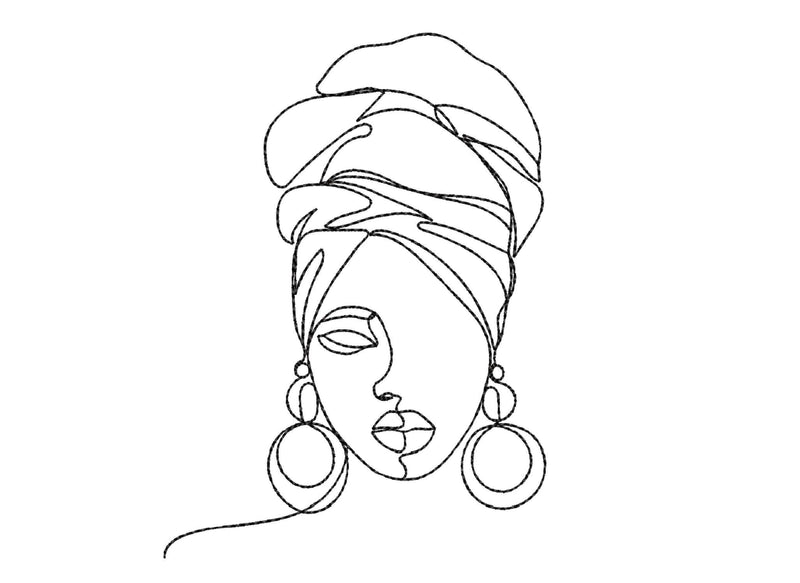 African Women Embroidery Design, 5 sizes Embroidery/Applique DESIGNS Nino Nadaraia 