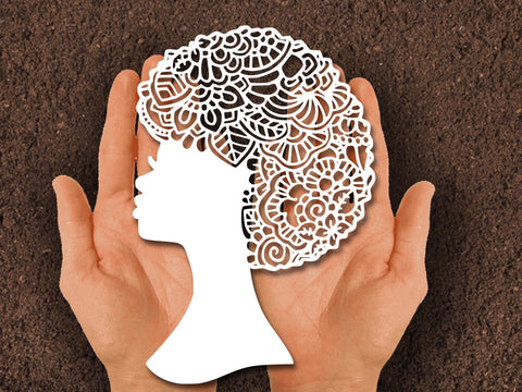 Afro Black Women Hair Paper cut SVG Johan Ru designs 