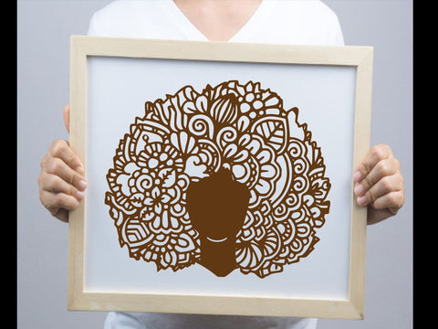 Afro Black Women Hair Paper cut SVG Johan Ru designs 