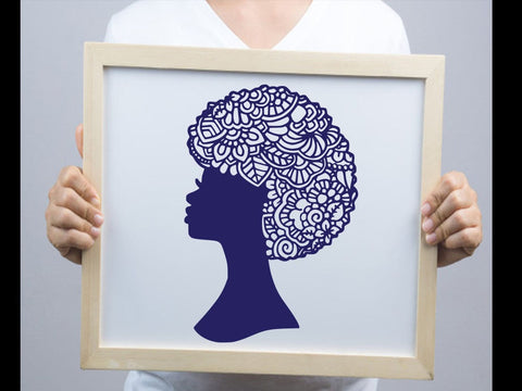 Afro Black Women Hair Paper cut SVG Johan Ru designs 