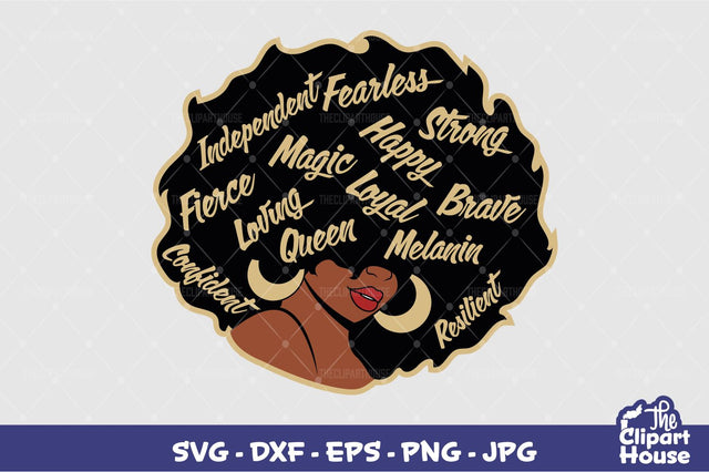 Afro Face Quotes 2 SVG The Clipart House 