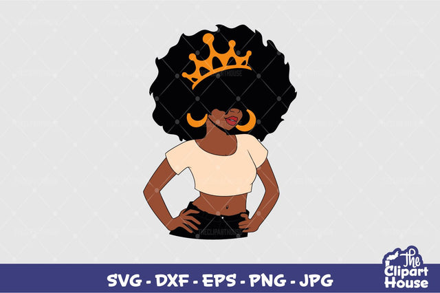 Afro Face Woman Queen SVG The Clipart House 