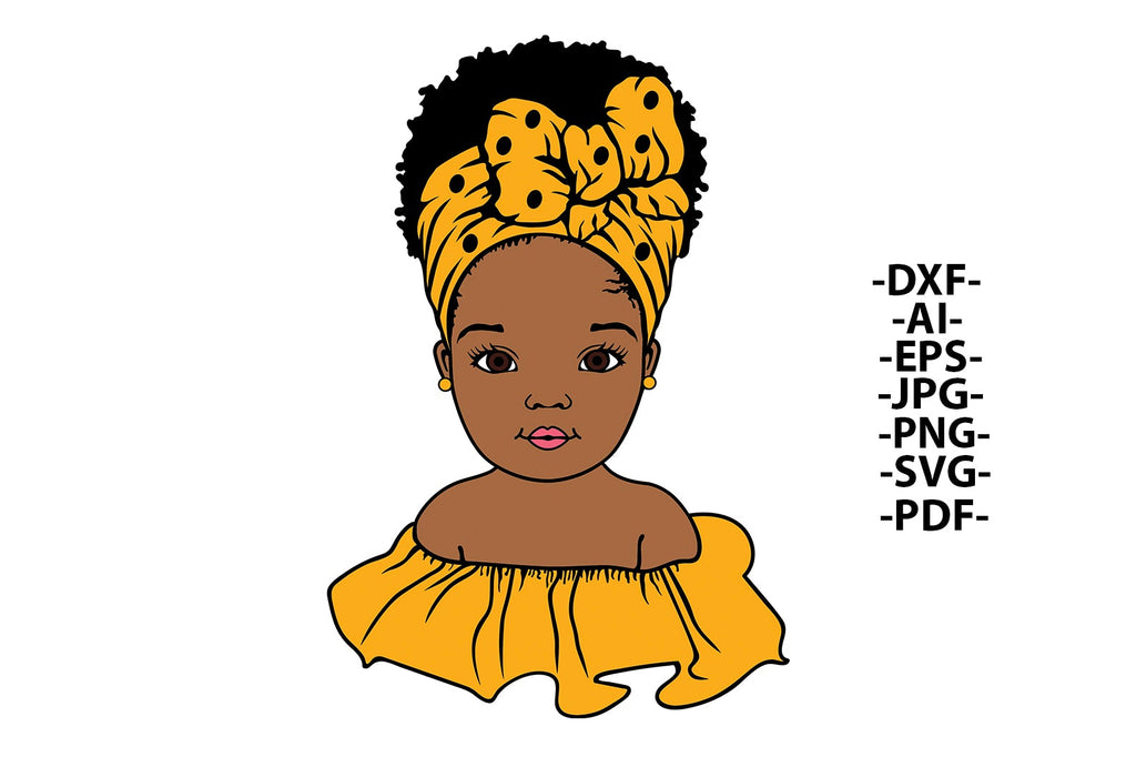 Afro Girl Svg, Black Girl Magic, Afro Baby Girl Svg, Hair Puffs, Head ...