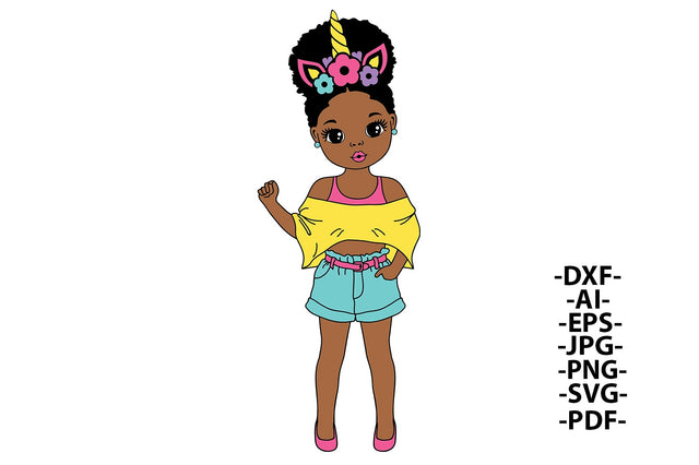 Afro Girl Svg, Black Girl Svg, Unicorn Svg, Birthday Suprise, Puff Hair, African Goddess Svg, Black Female Svg, Afro Woman Svg, Glamour Female SVG 1uniqueminute 