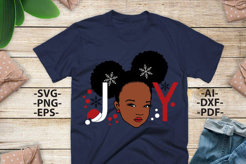 Afro Girl Svg, Christmas Joy Svg, Black girl svg, Girl head Svg, Christmas tshirt SVG, Christmas Clipart, Svg Cut Files SVG 1uniqueminute 