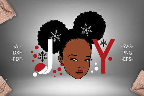Afro Girl Svg, Christmas Joy Svg, Black girl svg, Girl head Svg, Christmas tshirt SVG, Christmas Clipart, Svg Cut Files SVG 1uniqueminute 