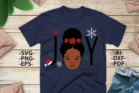 Afro Girl Svg, Christmas Joy Svg, Black girl svg, Girl head Svg, Christmas tshirt SVG, Christmas Clipart, Svg Cut Files SVG 1uniqueminute 