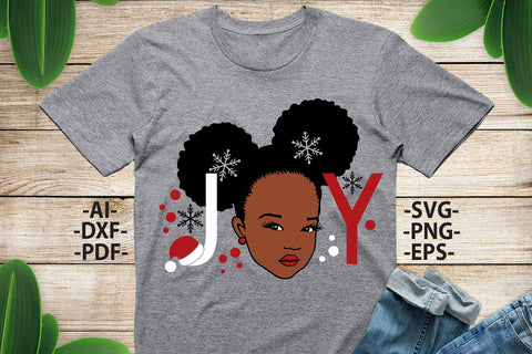 Afro Girl Svg, Christmas Joy Svg, Black girl svg, Girl head Svg, Christmas tshirt SVG, Christmas Clipart, Svg Cut Files SVG 1uniqueminute 