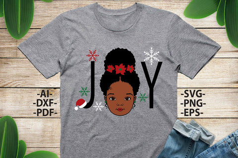 Afro Girl Svg, Christmas Joy Svg, Black girl svg, Girl head Svg, Christmas tshirt SVG, Christmas Clipart, Svg Cut Files SVG 1uniqueminute 