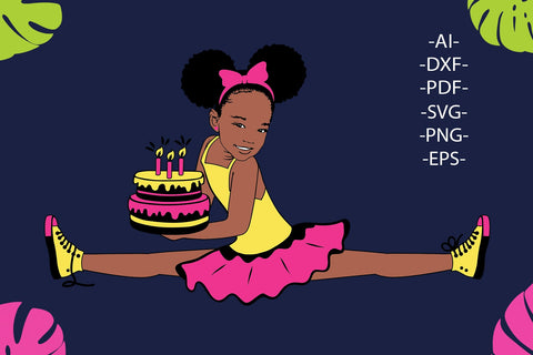 Afro Girl Svg, Cute girl Svg, Birthday girl svg, Afro Puff Hair Svg, Black Girl Svg, Happy birthday svg, Gift for mom, Svg Cut files SVG 1uniqueminute 