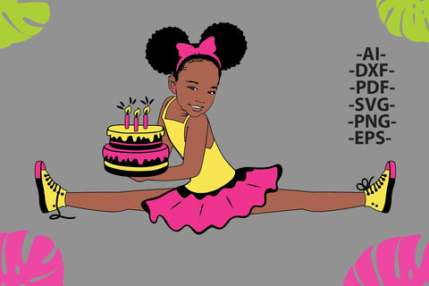 Afro Girl Svg, Cute girl Svg, Birthday girl svg, Afro Puff Hair Svg, Black Girl Svg, Happy birthday svg, Gift for mom, Svg Cut files SVG 1uniqueminute 