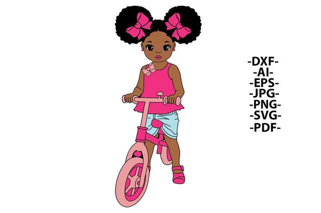Afro Girl Svg, Girl With Bike Svg, Afro Baby Girl Svg, Kids Afro Svg, Pink Clothes, Afro Woman, Black History, Svg Cut Files SVG 1uniqueminute 