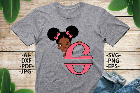 Afro Girl Svg Letter G, Alphabet Name Svg, Peeking girl Svg, Split alphabet Svg, Split letter Svg, Monogram name Svg, Black African Svg SVG 1uniqueminute 
