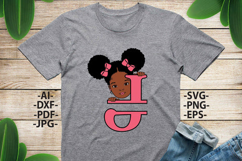Afro Girl Svg Letter J, Alphabet Name Svg, Peeking girl Svg, Split alphabet Svg, Split letter Svg, Monogram name Svg, Black African Svg SVG 1uniqueminute 