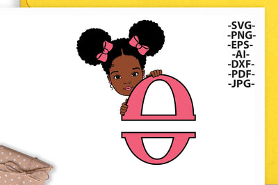 Afro Girl Svg Letter O, Alphabet Name Svg, Peeking girl Svg, Split alphabet Svg, Split letter Svg, Monogram name Svg, Black African Svg SVG 1uniqueminute 