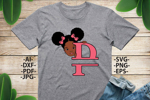 Afro Girl Svg Letter P, Alphabet Name Svg, Peeking girl Svg, Split alphabet Svg, Split letter Svg, Monogram name Svg, Black African Svg SVG 1uniqueminute 