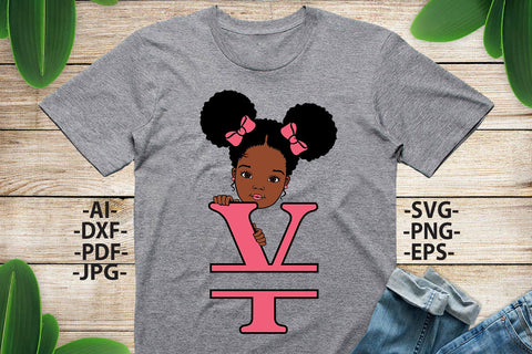 Afro Girl Svg Letter Y, Alphabet Name Svg, Peeking girl Svg, Split alphabet Svg, Split letter Svg, Monogram name Svg, Black African Svg SVG 1uniqueminute 