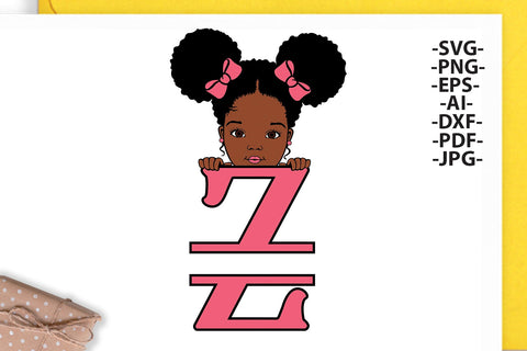 Afro Girl Svg Letter Z, Alphabet Name Svg, Peeking girl Svg, Split alphabet Svg, Split letter Svg, Monogram name Svg, Black African Svg SVG 1uniqueminute 