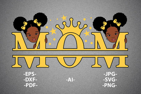 Afro girl Svg, Mom Svg, Alphabet name Svg, Peeking girl Svg, Mom gift Svg, Split letter Svg, Monogram name Svg, Black African Svg SVG 1uniqueminute 