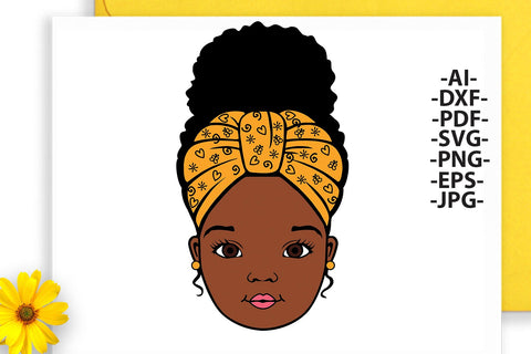 Afro girl Svg, Peekaboo girl Svg, Turban Wrap, Black Woman, Black History, Cute girl Svg, Africa Svg, African American, Svg Cut files SVG 1uniqueminute 