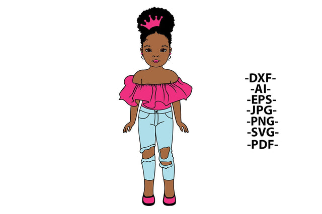 Afro Girl Svg, Pink, Modern And Fashion Girl , Afro Baby Girl Svg, Melanin Svg, Crown, African American, Svg Cut Files SVG 1uniqueminute 