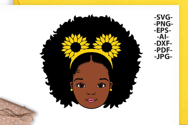 Afro girl Svg, Puff Hair Svg, Sunflower, Black Girl Svg, Afro Baby Svg, Black woman Svg, African American, Svg Cut Files SVG 1uniqueminute 