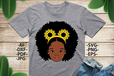 Afro girl Svg, Puff Hair Svg, Sunflower, Black Girl Svg, Afro Baby Svg, Black woman Svg, African American, Svg Cut Files SVG 1uniqueminute 