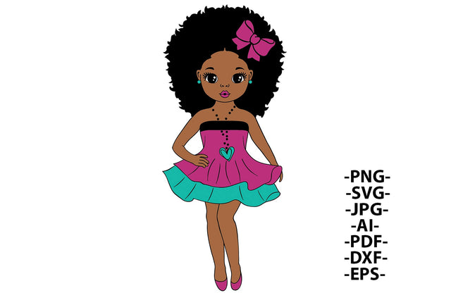 Afro Girl Svg, Sweet Girl Svg, Beauty Black Woman, Fashion Afro Svg, Black Woman Clipart, Super Cute Afro Girl, Svg Cut Files SVG 1uniqueminute 