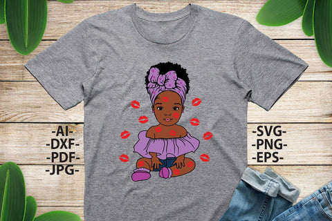 Afro Girl Svg, Turban Head Wrap, Black Princess Svg, Kisses, Afro Baby Girl Svg, Afro Puff Svg, Black History, Black Magic Girl, Svg Files SVG 1uniqueminute 