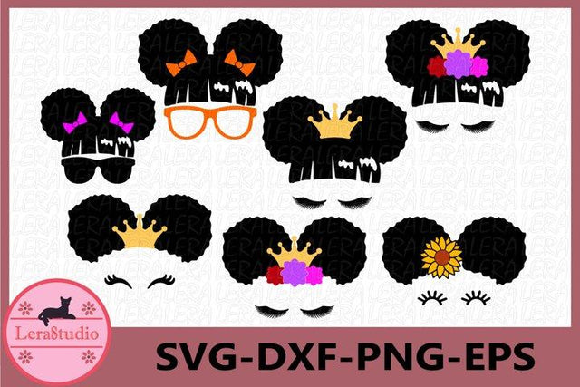 Afro little Girl Svg SVG Lerastudio 