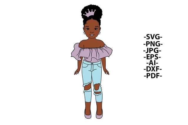 Afro Queen Svg, Purple Dress Girl Svg, Purple Crown, Black Princess Svg, Cute Girl Svg, Peekaboo Girl Svg, African American, Svg Cut Files SVG 1uniqueminute 