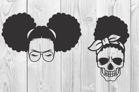 afro woman messy bun Bandana SVG dadan_pm 