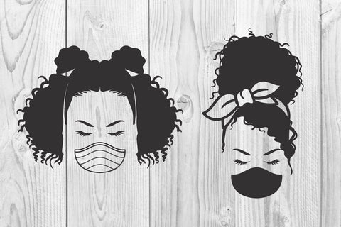 afro woman messy bun Bandana SVG dadan_pm 