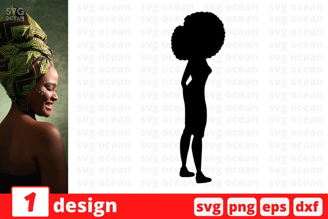 Afro Woman Monogram 1 SVG Cut File SVG SvgOcean 