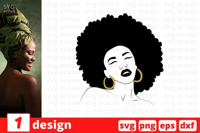 Afro Woman Monogram 2 SVG Cut File SVG SvgOcean 