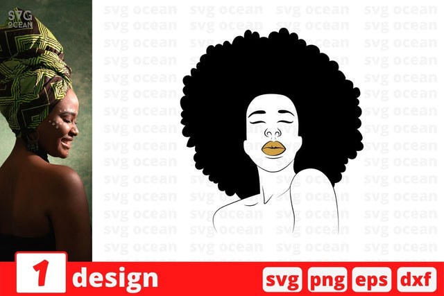 Afro Woman Monogram 3 SVG Cut File SVG SvgOcean 