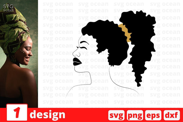Afro Woman Monogram 4 SVG Cut File SVG SvgOcean 