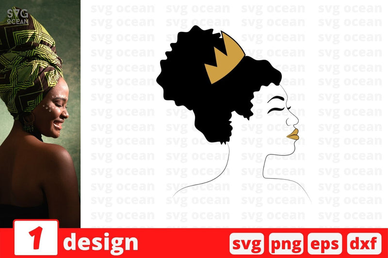 Afro Woman Monogram 5 SVG Cut File SVG SvgOcean 