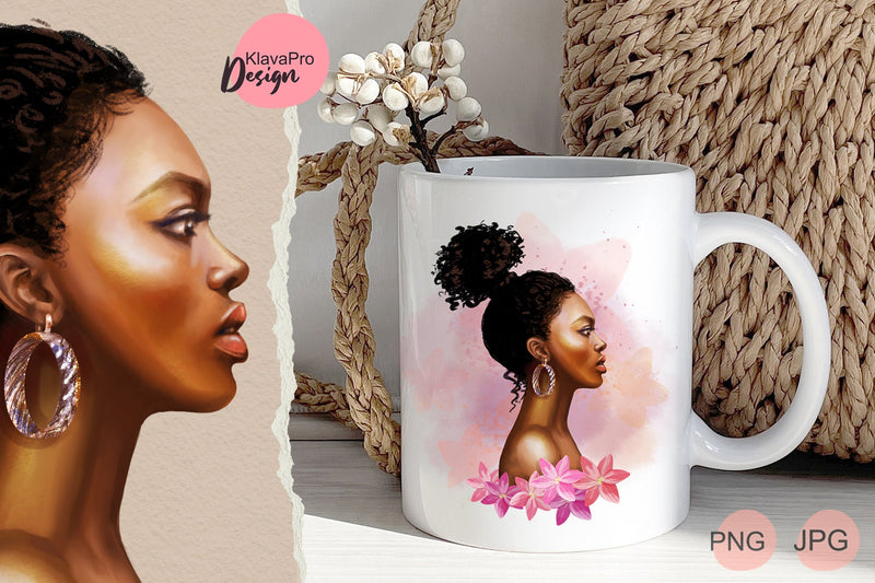 Afro Woman portrait | Sublimation Design for printing Sublimation Klava P 