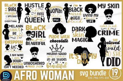 Afro Woman SVG Bundle SVG DESIGNISTIC 
