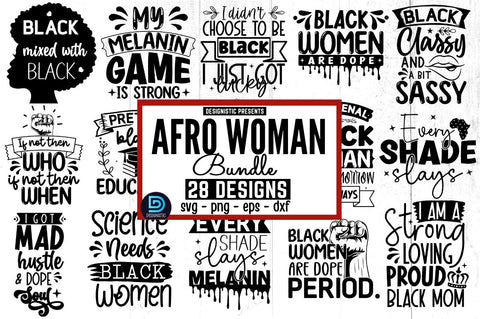 Afro Woman SVG Bundle SVG DESIGNISTIC 