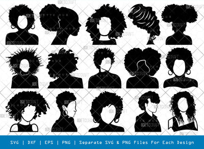 Afro Woman SVG, Woman Silhouette, Afro Girl Svg, Afro Queen Svg, Afro Lady Svg, Curly Hair Svg, Black Woman Svg, Woman Bundle SVG ETC Craft 